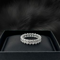 Oval Shape Diamond Eternity Band In 14k White Gold 
