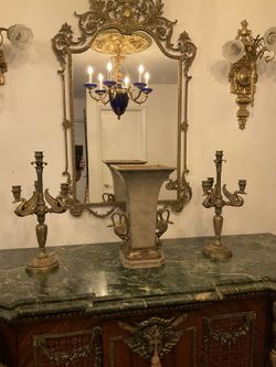 Set De Bronze Y Porcelana