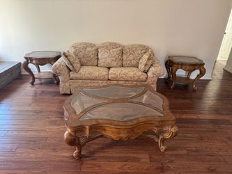 4-Piece Living Room Furniture Set – Sofa, Coffee Table & 2 End Tables