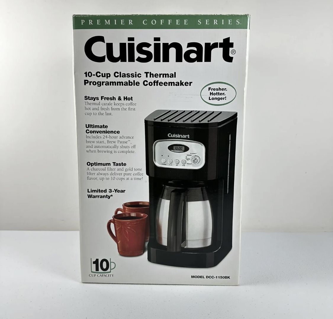 Cuisinart DCC-1150 10 Cup Classic Thermal Programmable Coffeemaker NEW open box