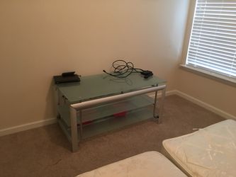 Frosted glass and Metal TV stand