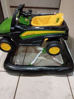 Bright Starts John Deere Gator 4-in-1 Baby Walker with Removable Steering Wheel, Green