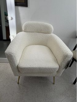 White Boucle chair