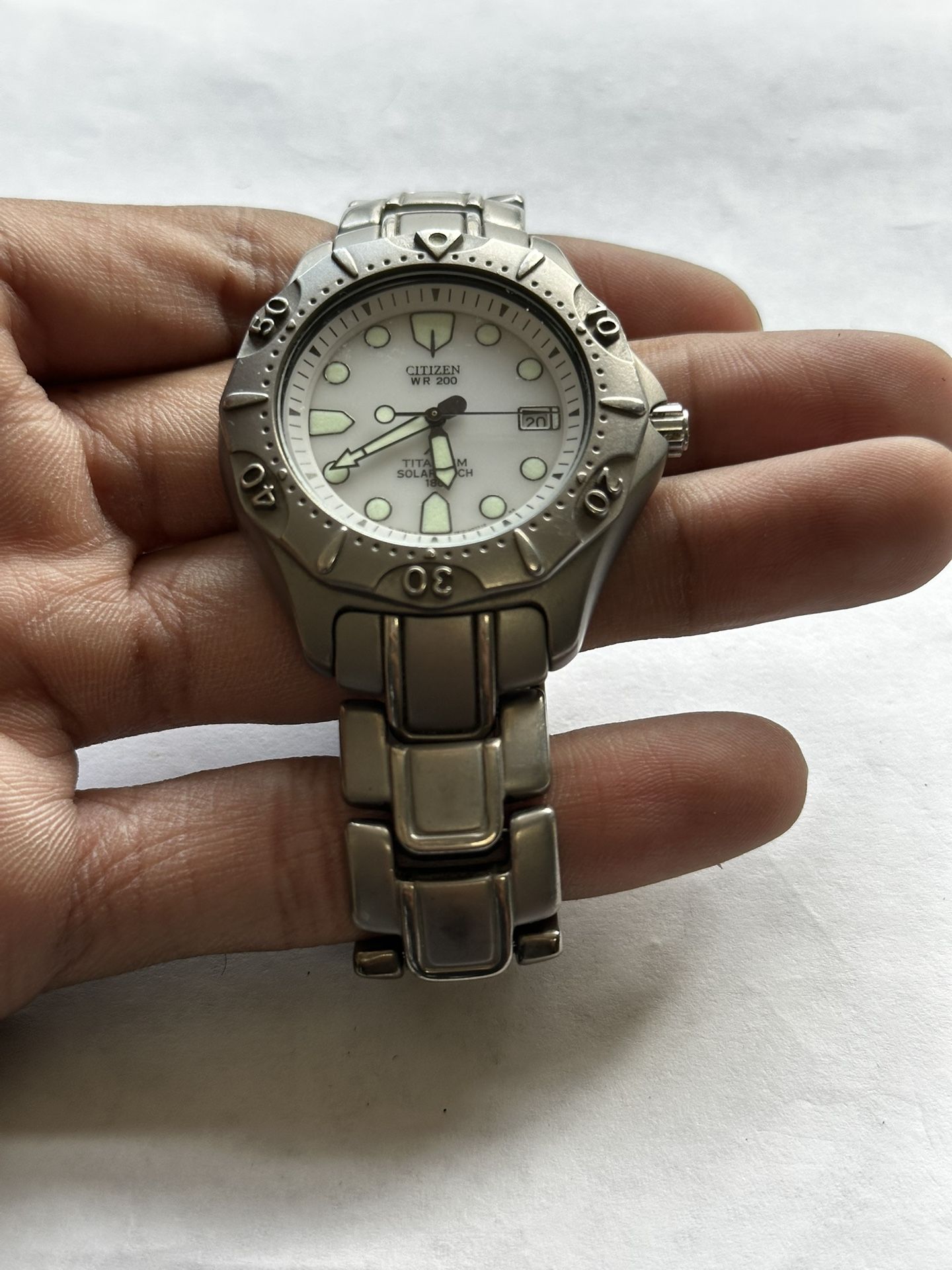 CITIZEN WATCH 7875 H04937 TA SOLAR WHITE DIAL MEN'S WATCH