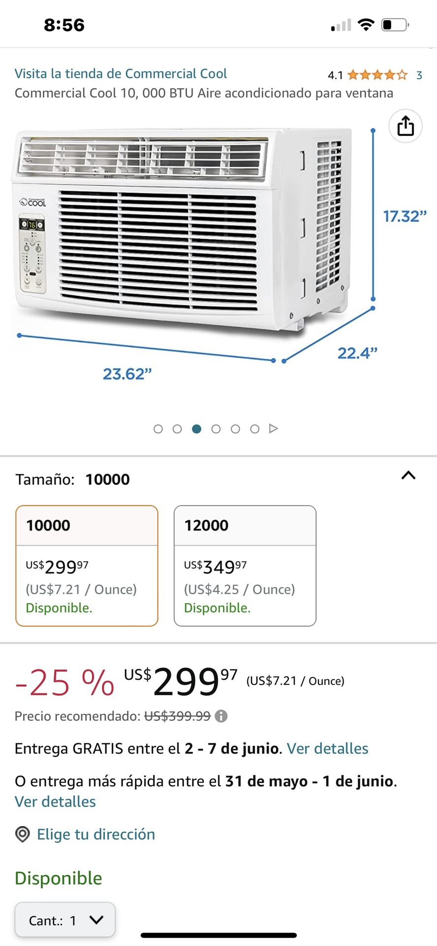Aire Acondicionado 10000btu Cool Comercial