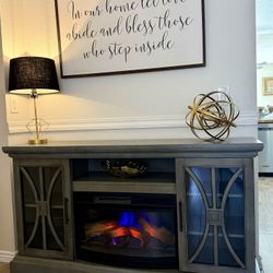 Tv Stand/ Entertainment Center With fireplace 
