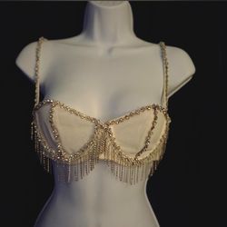 white fox white sparkly bra