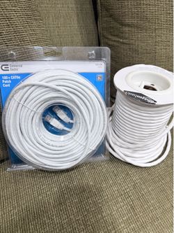 100FT CAT5e Ethernet Cable + AmazonBasics 14-Gauge Speaker Wire Bundle