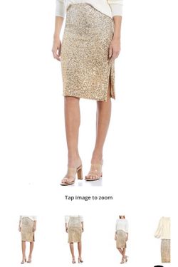 Chelsea and Violet sequin ombré skirt M new gold dress shorts designer