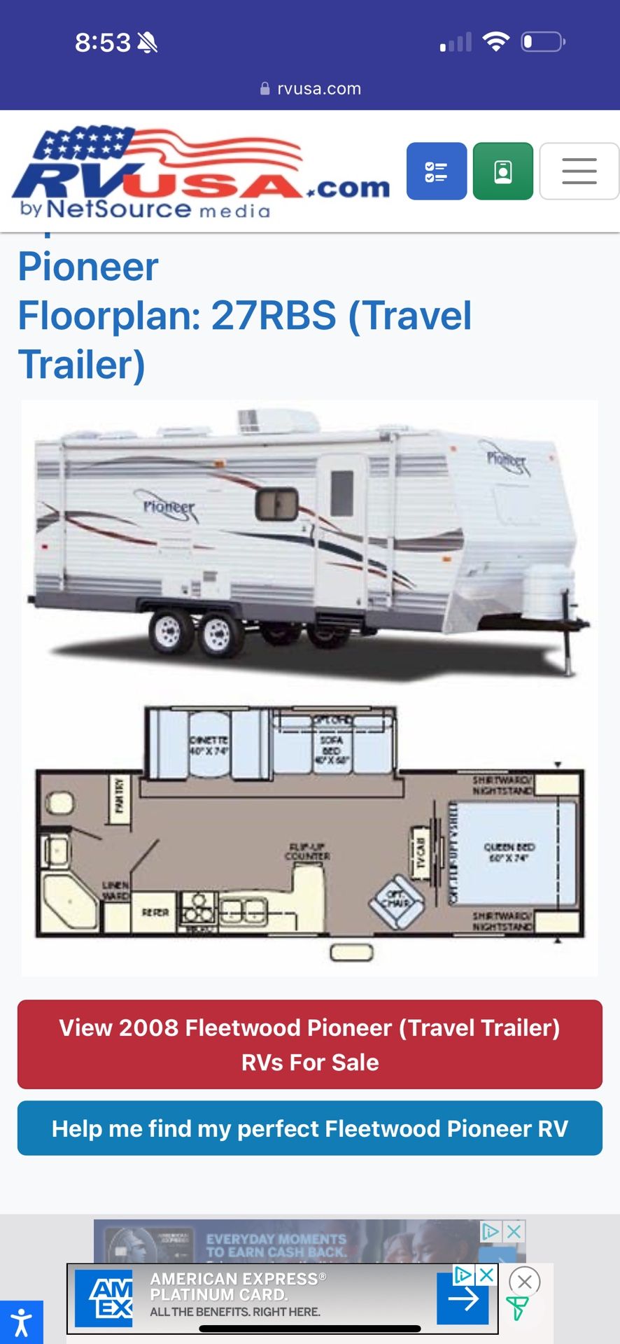 2009 Pioneer Travel Trailer