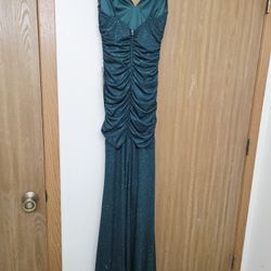 A Beautiful Skinny Long Green Dress