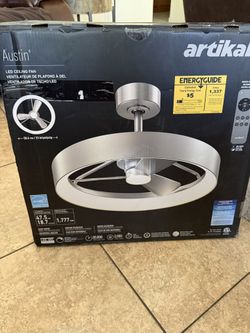 Led fan With Light, Remote, Reversible For Winter also. Nice