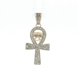 10k Yellow Gold 1/2ctw Diamond Ankh Pendant 2.5 Grams 11058222
