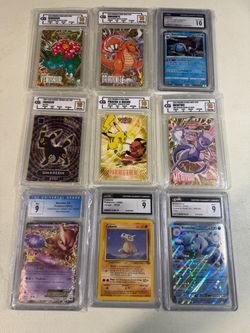 9 Pokemon Graded Slabs CGC