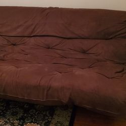 Futon couch bed queen size dark brown