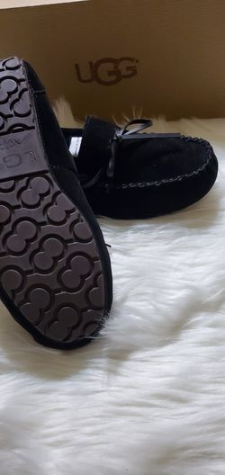 Black Moccasin Slippers-Size 8