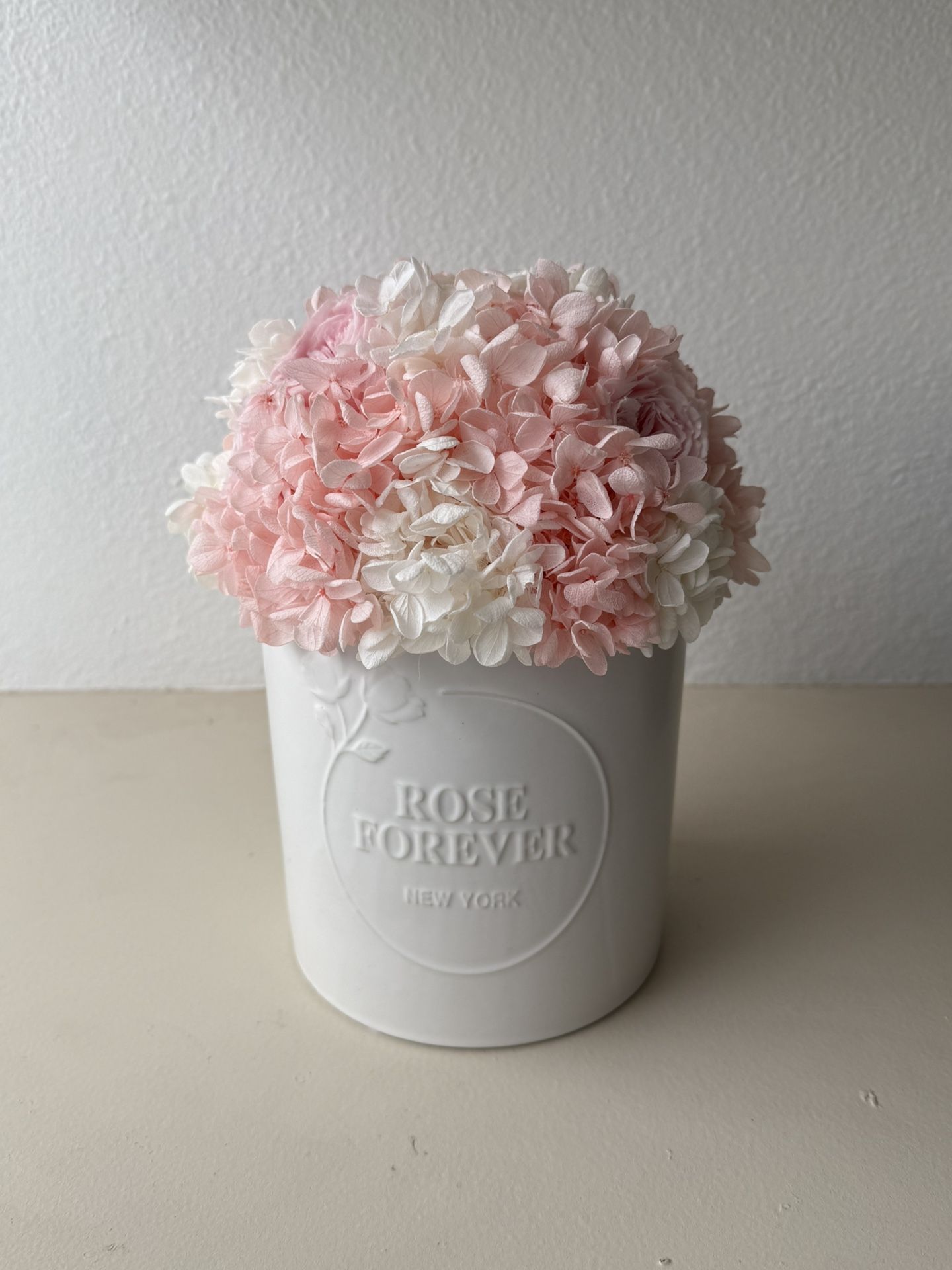 Rose Forever Real Hydrangeas Pink And White (Real Preserved)