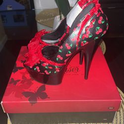 Sky High Cherry High Heels 🍒 Shoes Size 6