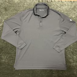 Under Armour Performance Long Sleeve Polo shirt Gray Men’s XL