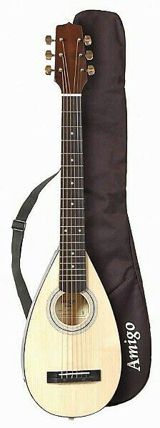 Amigo AMT10 Spruce Top Acoustic Travel Guitar with Bag