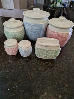 Ceramic Kitchen Canisters Set