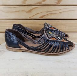 Leather Slip on Flats Huarache Sandal 8,8.5,9,9.5, 10..Shoes BOHO New Laundry