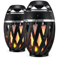 BNIB TikiTunes Ultra Water-Resistant Bluetooth Speakers with LED Flame Retail $100