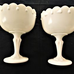 

Milk glass goblet planters 7.5 “ high x 5.75 “ diameter 
