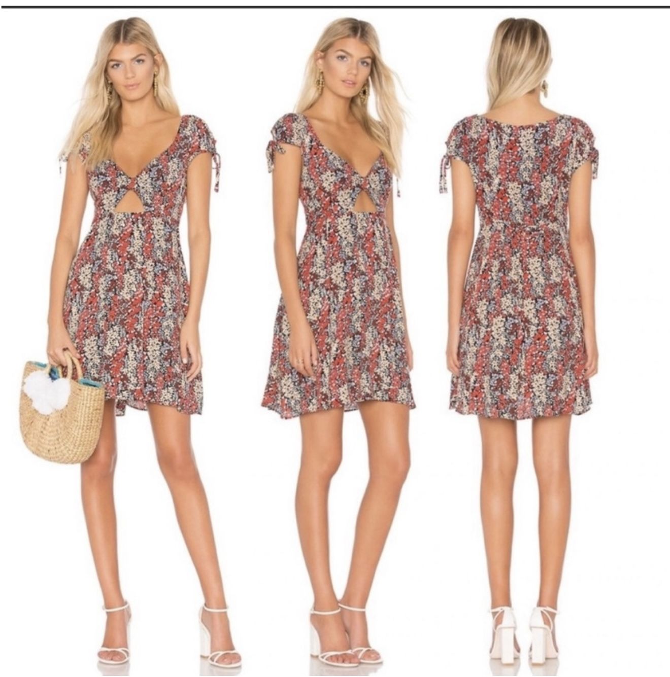{FREE PEOPLE} Miss Right Floral Cut Out Mini Dress