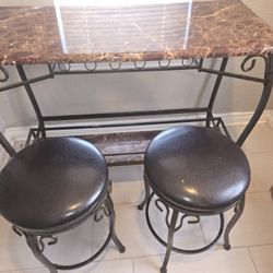Bar / Breakfast Table & 2 Chairs