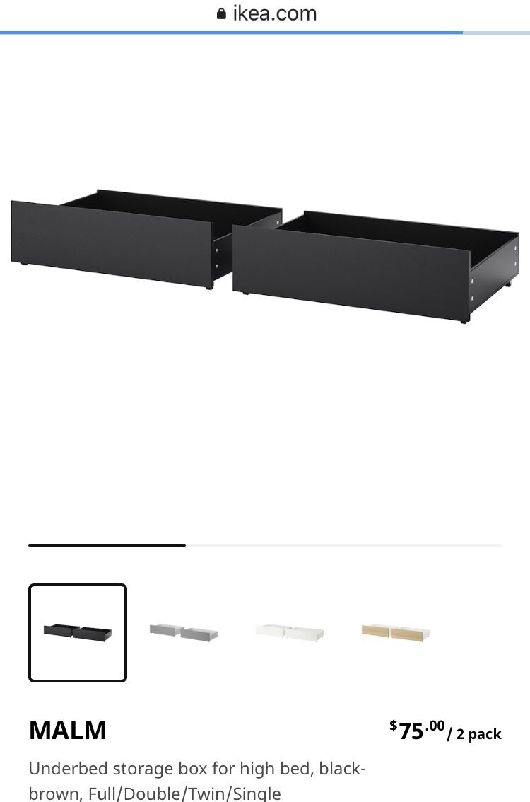 Ikea Malm Underbed Storage Drawers