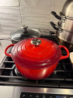 Le Creuset Red Enameled Cast Iron Dutch Oven
