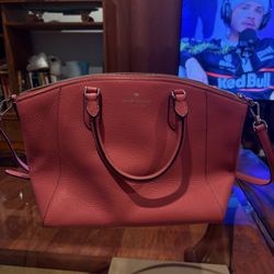 Kate Spade Parker medium satchel in pink pebbled leather