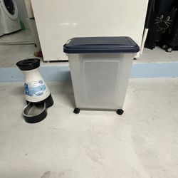 Moving Sale- Dog Feeder & Pet  Food Storage Container 