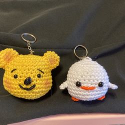 Handmade Crochet Animal  Keychain 