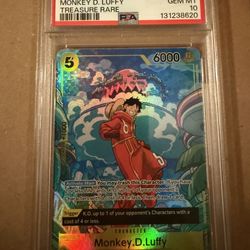 Monkey D. Luffy Treasure Rare  OP07-109 PSA 10 