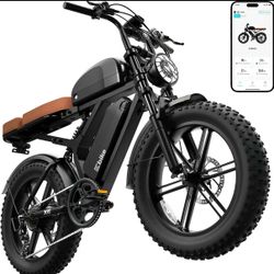 [TST X6] Electric Bike for Adults, Peak 1500W Motor,30MPH,70/130Miles, 20"x 4.0"Fat Tire Retro Ebike, 48V 15Ah Removable Battery,7-Speed E Bike for Ci