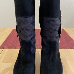 Coach black suede boots 
