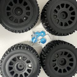 4 tires RC Car Moxlin 1/14 with 4pcs Aluminum 12mm Wheel Hex Drive Hubs 5mm. Adapter for 1/10 RC.