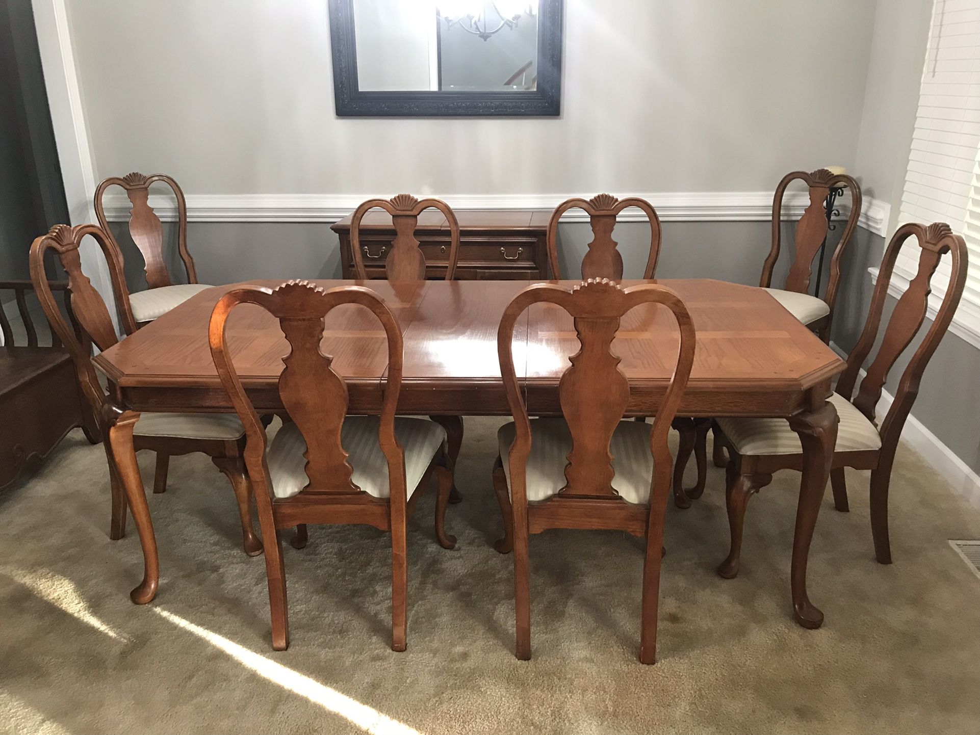 Dining Room Table with Buffet and 8 Chairs