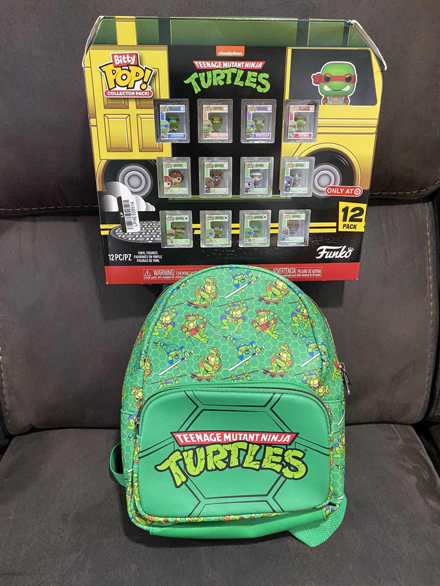Ninja Turtles Tmnt Backpack And Mini Funko Pop! Bitty Pop!