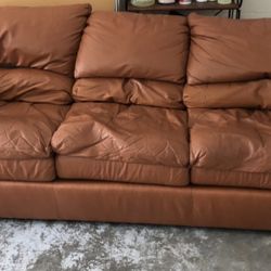 Brown Leather Couch 