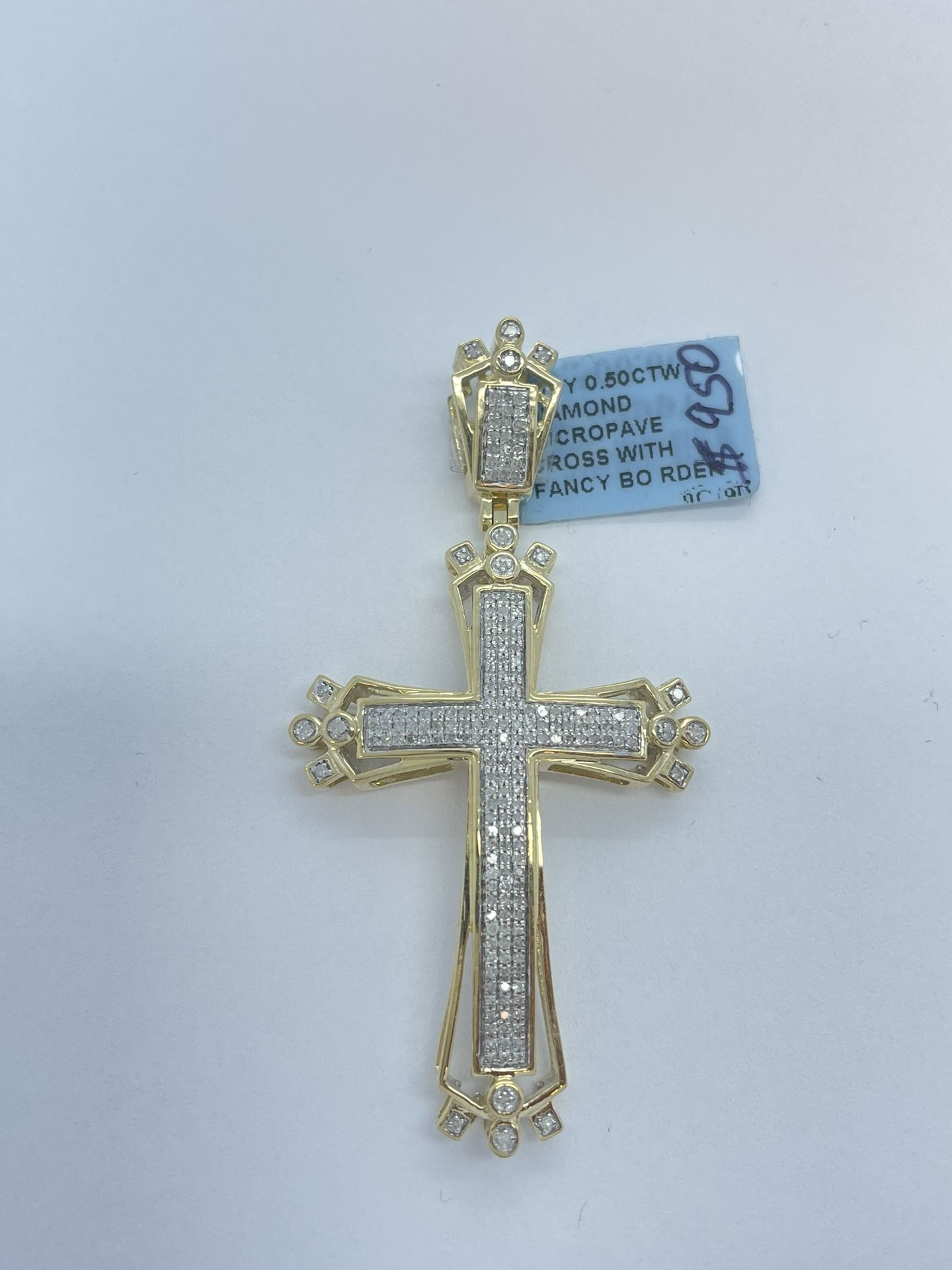 New Gold Diamond Cross Pendant