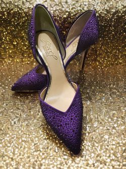 Jewel Badgley Mischka Grace d'Orsay Pointed Toe Pump in Purple