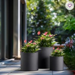 3-Piece Handmade Concrete Pot Planter Set