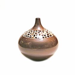 Daphne Ceramic Vase Chocolate Pearl 13” Ht