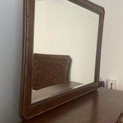 Queen size Bed Frame And Dresser With Mirror 