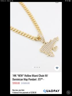 Mapa Dominicano 100% Oro 14 K