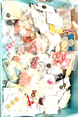 Lot of Old Pink Buttons and more