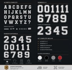 Varsity Style Heat Transfer 150 Alphabet and Number Set $
